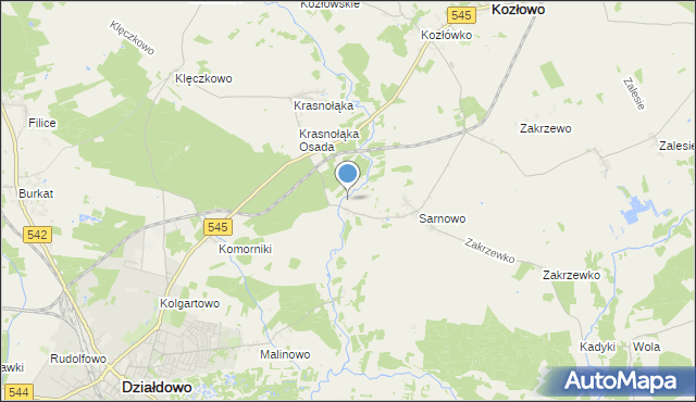 mapa Kolonia Sarnowo Nadrzeczne, Kolonia Sarnowo Nadrzeczne na mapie Targeo